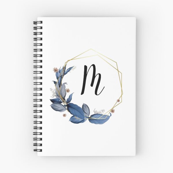 Item preview, Monogram Gold Frame with Blue Leaves | Monogram Letter M designed and sold by JustSeasons.