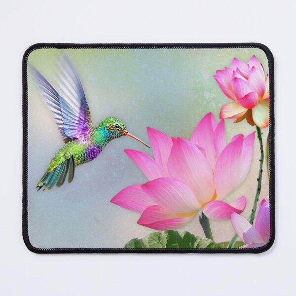Item preview, Hummingbird on Lotus Flowers designed and sold by MoragBates.