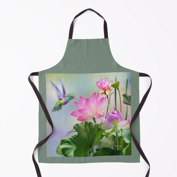 Item preview, Hummingbird on Lotus Flowers designed and sold by MoragBates.