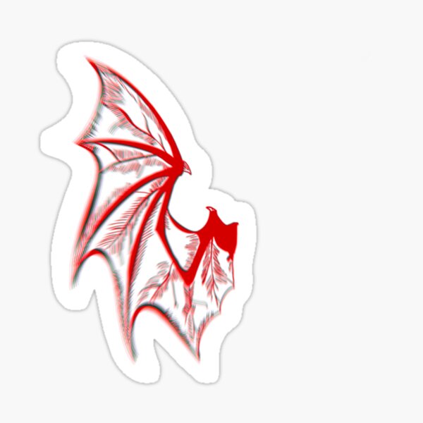 Red 3D Bat wing Sticker