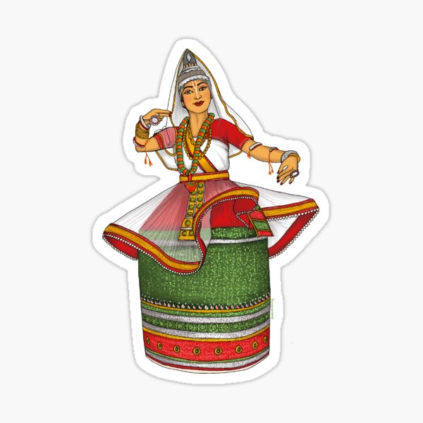Manipuri Dancer by WeirdVanity Sticker