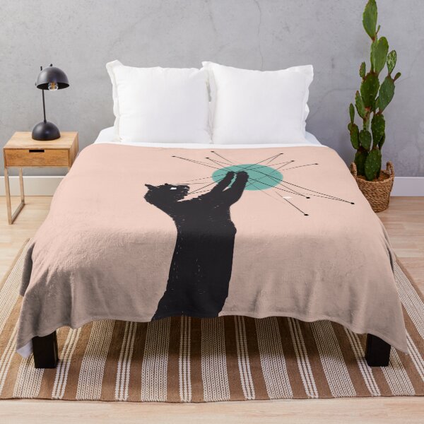 Item preview, Curious Black Cat Reaching for an Atomic Star designed and sold by LisWilliams.