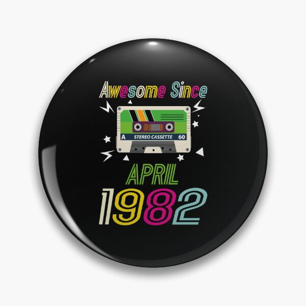 Item preview, Funny Birthday Quote, Awesome Since April 1982, Retro Birthday designed and sold by Estrytee.