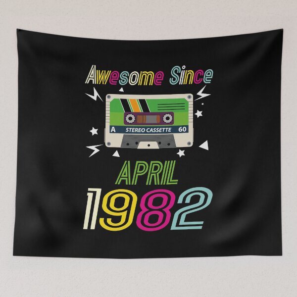 Item preview, Funny Birthday Quote, Awesome Since April 1982, Retro Birthday designed and sold by Estrytee.