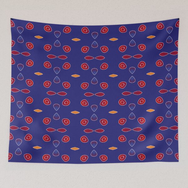 Item preview, Red blue and peach asymmetrical shapes by Code03. designed and sold by Code03.