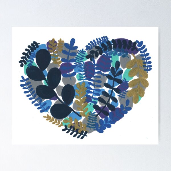 Item preview, Blue Botanical Heart designed and sold by LauraKozdra.