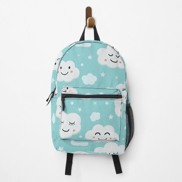 Item preview, Cute smiling white clouds pattern with little stars on blue  designed and sold by Yasminepatterns .