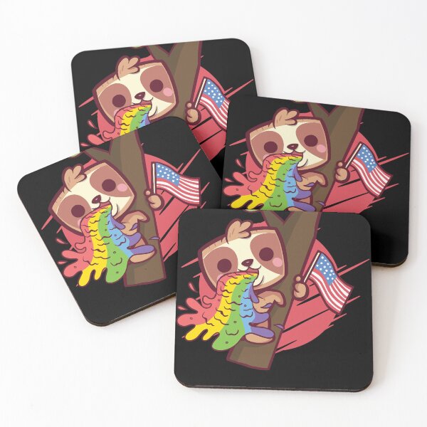 Item preview, Vomiting Rainbow Patriotic Sloth Rainbow Vomit designed and sold by MasterKlaw.