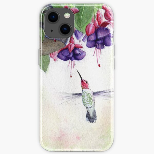 Kolibri mit Fuchsien iPhone Flexible Hülle