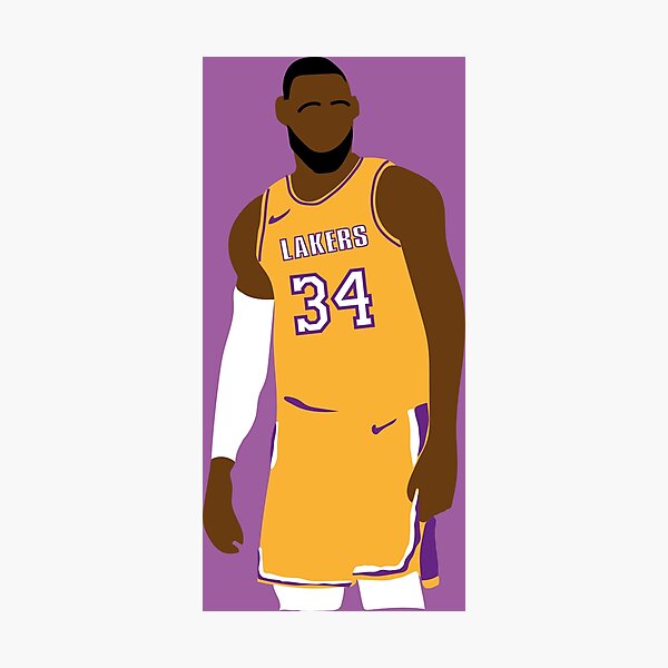 digital drawing of lebron james wearing lakers uniform hands up in the air lebron  james bac…