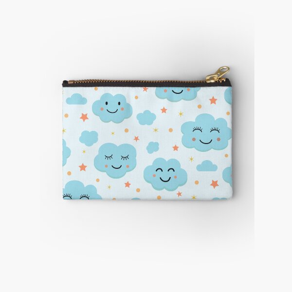 Item preview, Cute  happy smiling blue clouds and stars pattern  designed and sold by Yasminepatterns .