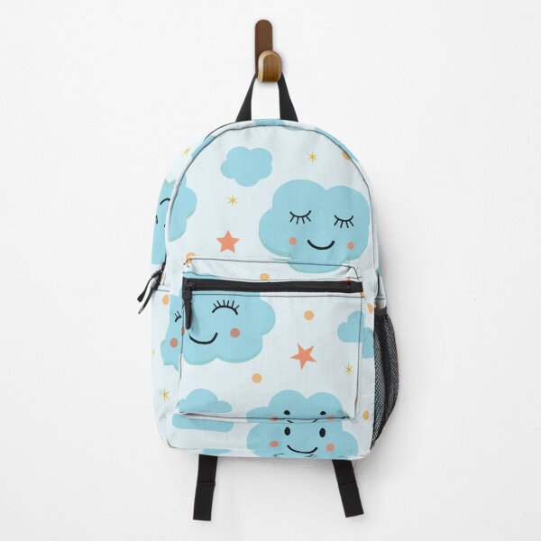 Item preview, Cute  happy smiling blue clouds and stars pattern  designed and sold by Yasminepatterns .