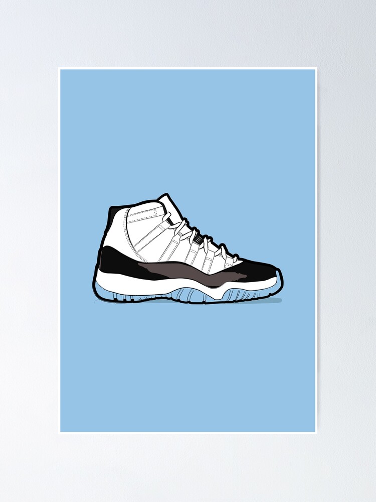 Air Jordan 11 Concord Poster For Sale By Graphkicks Redbubble