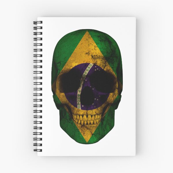 Item preview, Brazil Flag Skull Skeleton Brazilian Roots Brazil Pride White designed and sold by stgtees.