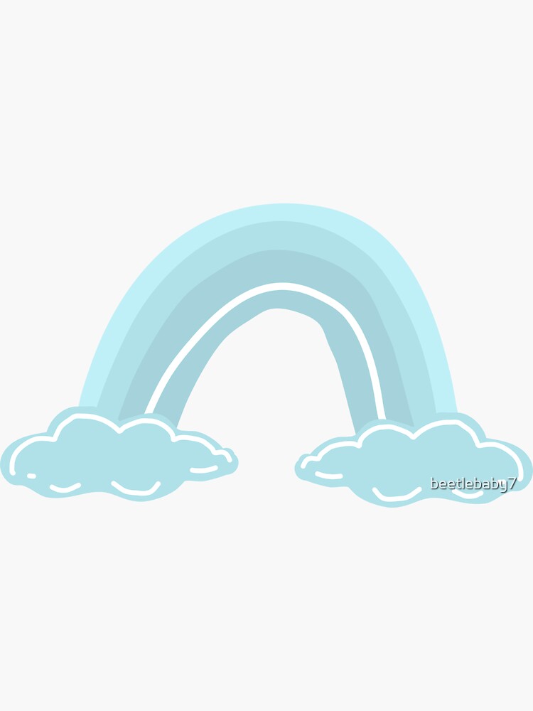 "Pastel Blue Rainbow" Sticker by beetlebaby7 Redbubble