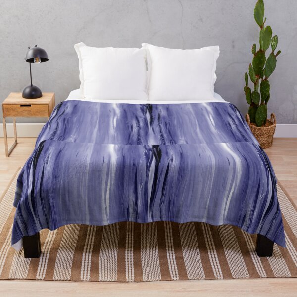 Item preview, Waterfall Abstract Art In Blue Purple Very Peri Abstract Wavy Line Decor I designed and sold by Irina Sztukowski.