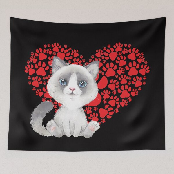 Item preview,  My Valentine has 4 Paws- My Cat is my Valentine-Ragdoll kitten designed and sold by Mumzy2many.