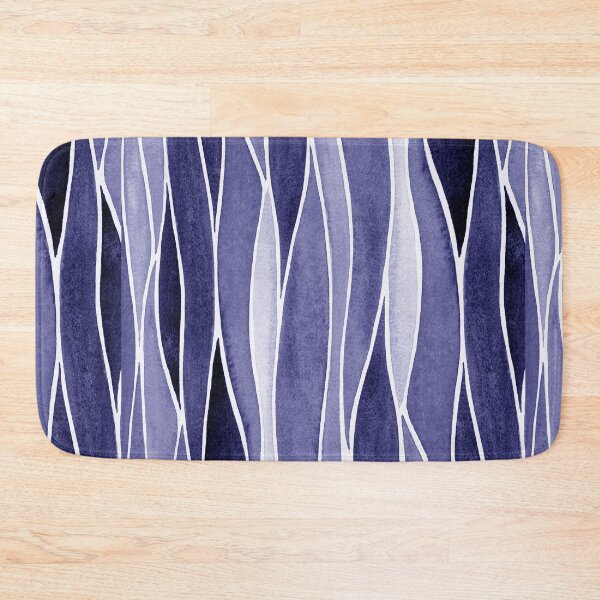 Item preview, Waterfall Abstract Art In Blue Purple Very Peri Abstract Wavy Line Decor III designed and sold by Irina Sztukowski.