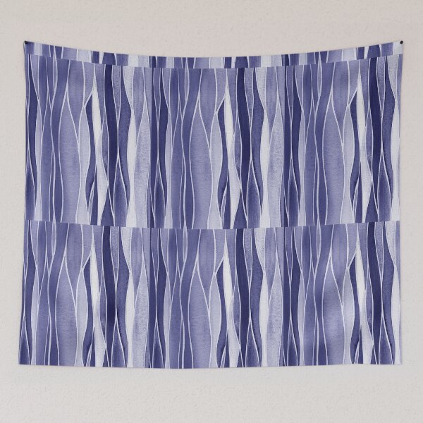 Item preview, Waterfall Abstract Art In Blue Purple Very Peri Abstract Wavy Line Decor IV designed and sold by Irina Sztukowski.