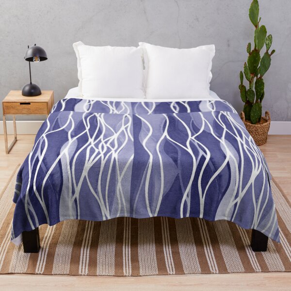Item preview, Waterfall Abstract Art In Blue Purple Very Peri Abstract Wavy Line Decor V designed and sold by Irina Sztukowski.