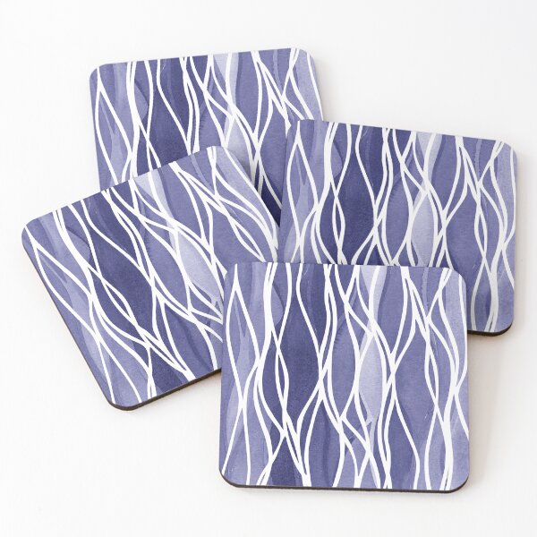 Item preview, Waterfall Abstract Art In Blue Purple Very Peri Abstract Wavy Line Decor VI designed and sold by Irina Sztukowski.