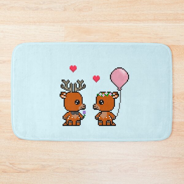 Item preview, I love You Deerly Valentines Day Cute Deer Couple on a Date Pixel Art designed and sold by Pixe11y.
