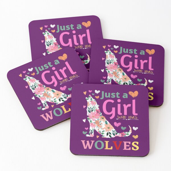 Item preview, Just a Girl Who Loves Wolves Floral Howling Watercolor Wolf designed and sold by NOorYES.
