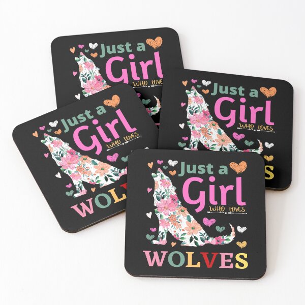 Item preview, Just a Girl Who Loves Wolves Floral Howling Watercolor Wolf Colorful Wolf Costume Eight 8 Years Girls Party designed and sold by NOorYES.