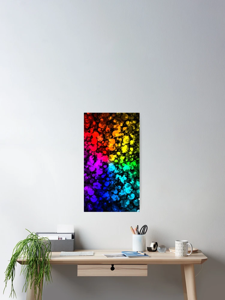 Thumbnail 2 of 3, Poster, Abstract rainbow bubble pattern designed and sold by RGpresdiffart.