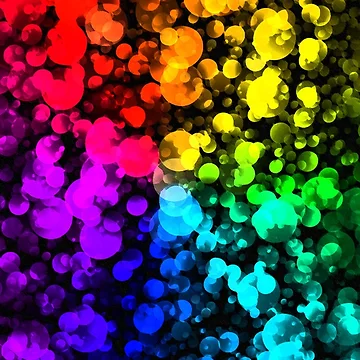 Artwork thumbnail, Abstract rainbow bubble pattern by RGpresdiffart