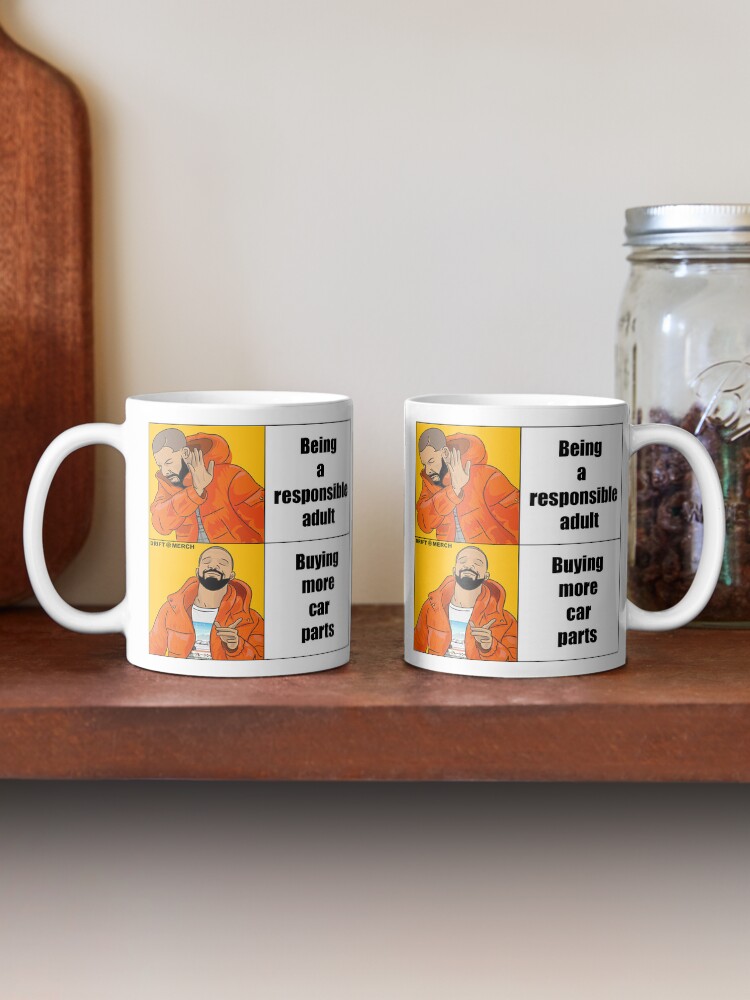 Thumbnail 2 of 6, Coffee Mug, Responsible Adult Buying More Car Parts Funny Meme designed and sold by driftmerch.