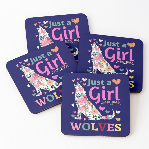 Item preview, Just a Girl Who Loves Wolves Floral Howling Watercolor Wolf Colorful Wolf Costume Eight 8 Years Girls Party designed and sold by NOorYES.