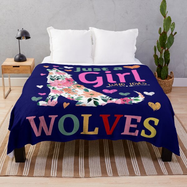 Item preview, Just a Girl Who Loves Wolves Floral Howling Watercolor Wolf Colorful Wolf Costume Eight 8 Years Girls Party designed and sold by NOorYES.