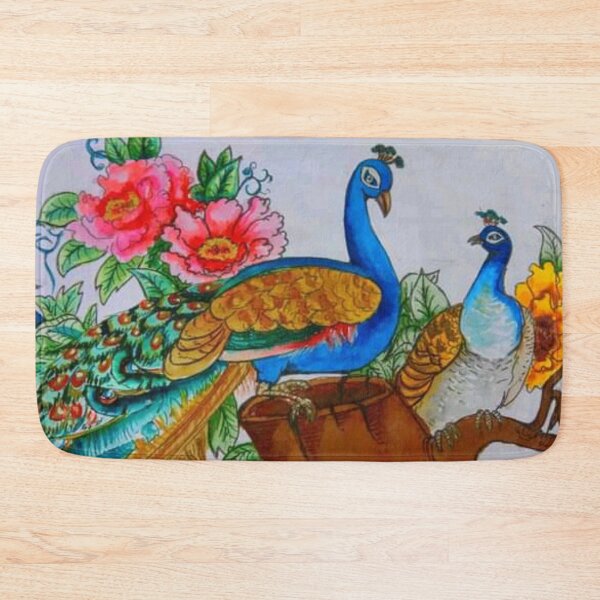 Item preview, Sketch design of peacock pair sitting on a trunk designed and sold by VIVEK KUMAR RAI.