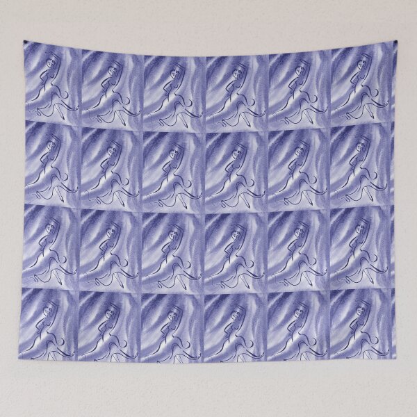 Item preview, Watercolor Dance of Water Abstract Art In Blue Purple Very Peri Decor VI designed and sold by Irina Sztukowski.