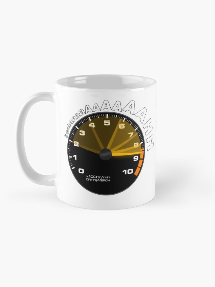 Thumbnail 3 of 6, Coffee Mug, BWAAAH Racing Tachometer Funny Car Enthusiast Revving Heart designed and sold by driftmerch.