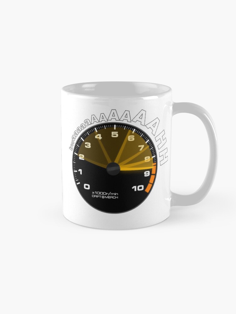 Thumbnail 5 of 6, Coffee Mug, BWAAAH Racing Tachometer Funny Car Enthusiast Revving Heart designed and sold by driftmerch.