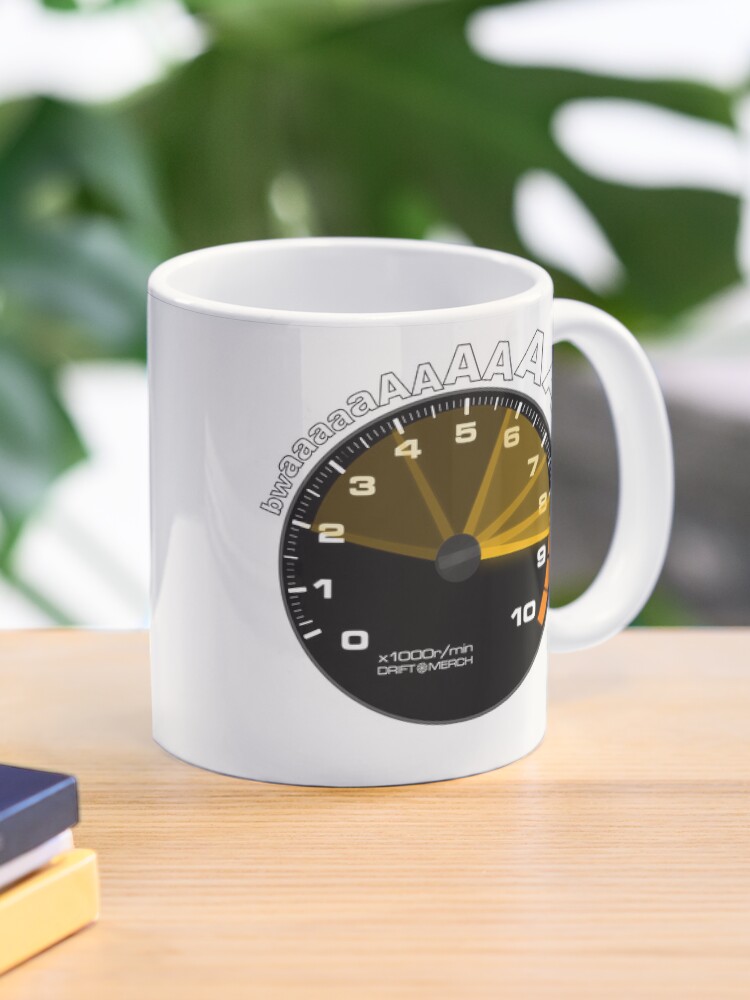 Thumbnail 1 of 6, Coffee Mug, BWAAAH Racing Tachometer Funny Car Enthusiast Revving Heart designed and sold by driftmerch.