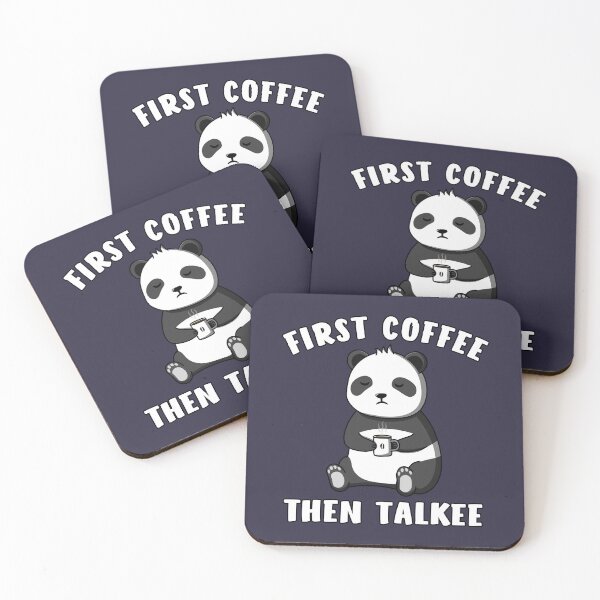 Item preview, First Coffee Then Talkee — Funny Panda designed and sold by ttttee.
