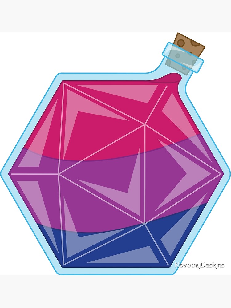 D20 Bisexual Pride Flag Potion Bottle Poster For Sale By