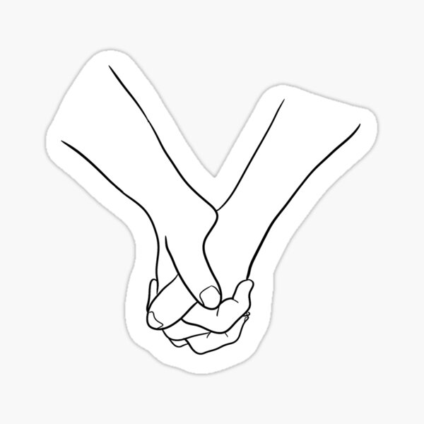 couple holding hands Sticker