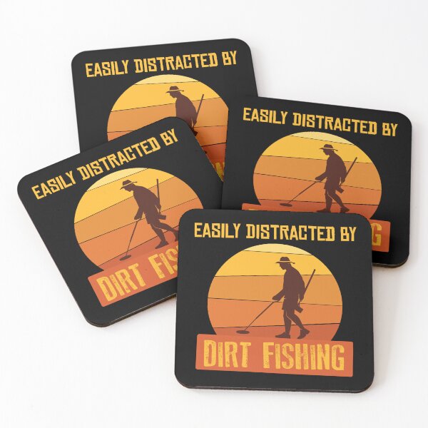 Item preview, Easily Distracted By Dirt Fishing Metal Detector print designed and sold by jakehughes2015.