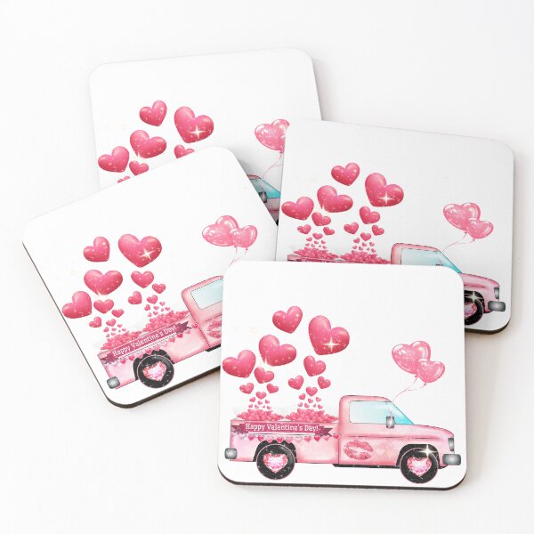 Item preview, Valentine's Day Pink Heart Truck - Love PickUp Car designed and sold by Jolly-Yosei.