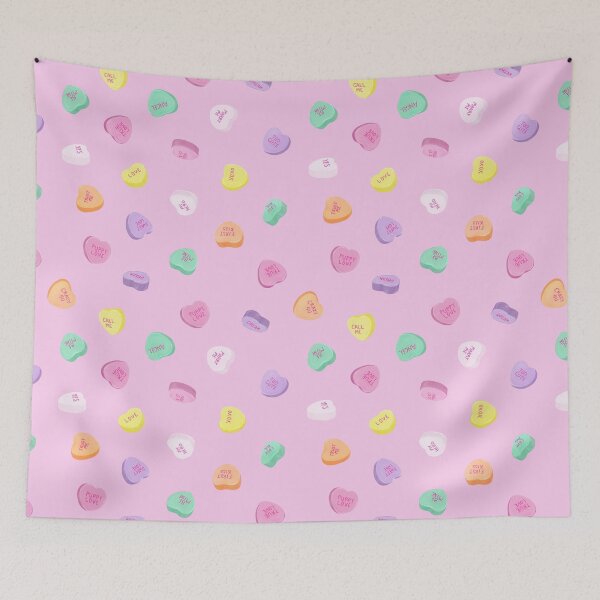 Item preview, Valentines Day - Conversation Heart Candies - Pink BG designed and sold by JessySketches.