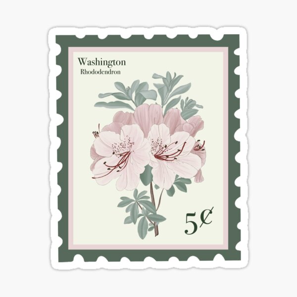 Item preview, Washington Rhododendron Postage Stamp designed and sold by kaitykooks.