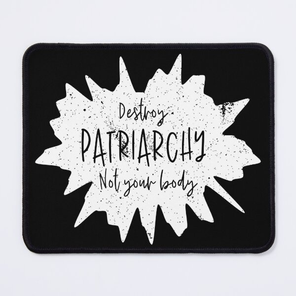 Item preview, "Destroy Patriarchy Not Your Body" Grunge Splat (Monochrome White) designed and sold by XXRebellion.