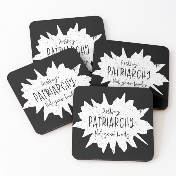 Item preview, "Destroy Patriarchy Not Your Body" Grunge Splat (Monochrome White) designed and sold by XXRebellion.