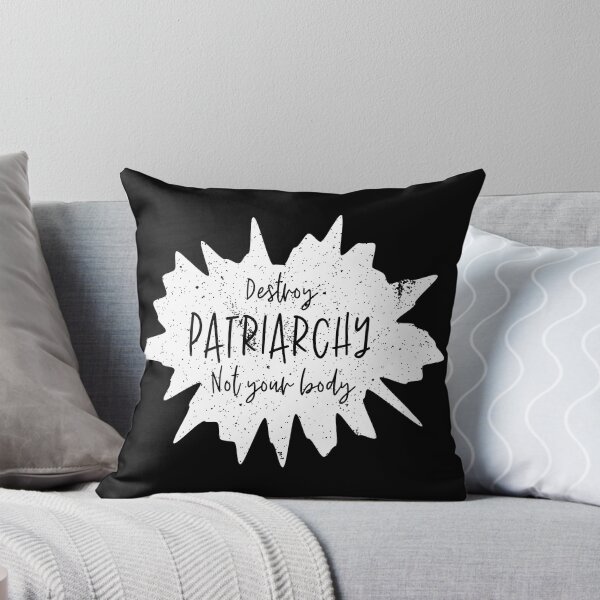 Item preview, "Destroy Patriarchy Not Your Body" Grunge Splat (Monochrome White) designed and sold by XXRebellion.