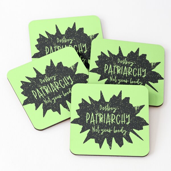 Item preview, "Destroy Patriarchy Not Your Body" Grunge Splat (Neon Green) designed and sold by XXRebellion.