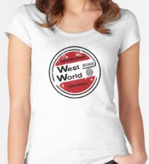Westworld Retro Logo Round Women's Fitted Scoop T-Shirt